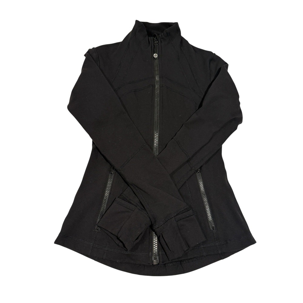 Lululemon Women Black Define Full Zip Jacket Nulu Thumbholes Size 4